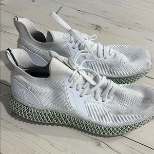 Adidas White and Light Green Running Shoes